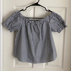 Striped off the shoulder top